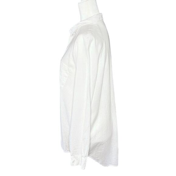 Universal Thread Women’s L Linen Button-Up Shirt | White Lightweight Casual Top - Picture 2 of 10